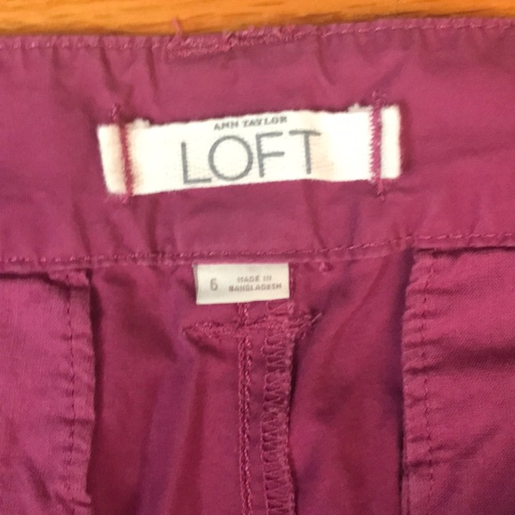 Ann Taylor LOFT Plum Color Cotton Capri Pants - Picture 4 of 8